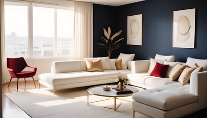 white and gold theme modern interior