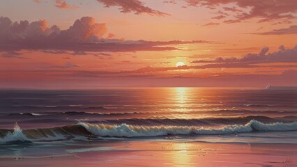 Fototapeta premium Great sunset horizon over the ocean