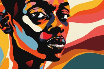 Fototapeta premium Colorful Geometric Mosaic Portrait of a Black Man