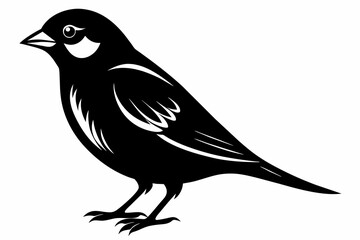 Sparrow Black Silhouette Vector,bird, animal, silhouette, vector, illustration, nature, birds, art, beak, wildlife, crow, cartoon, 