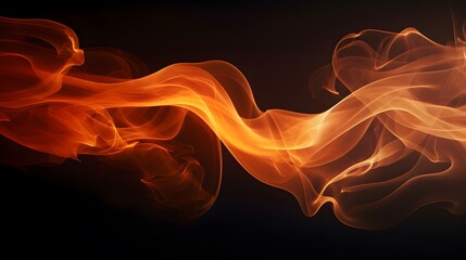 Fototapeta premium Orange smoke on black background