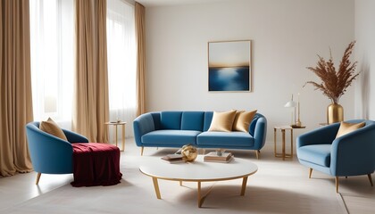 white and gold theme modern interior