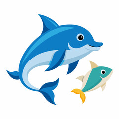 shark cartoon isolated on white