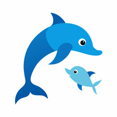 dolphin isolated on white background