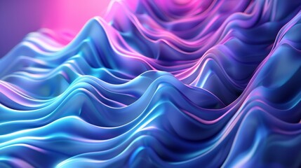 Fototapeta premium abstract blue and purple waves, evoking calmness in a fluid gradient background