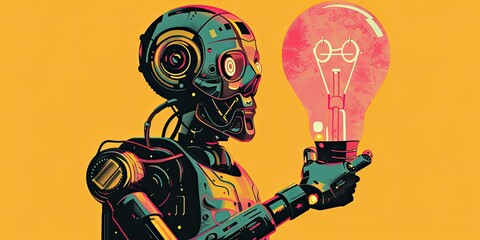 Colorful Abstract Village Landscape.