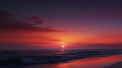 Great sunset horizon over the ocean