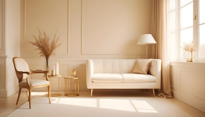 white and gold theme modern interior