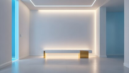 white and gold theme modern interior