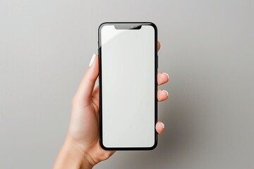woman's hand holding white screen phone