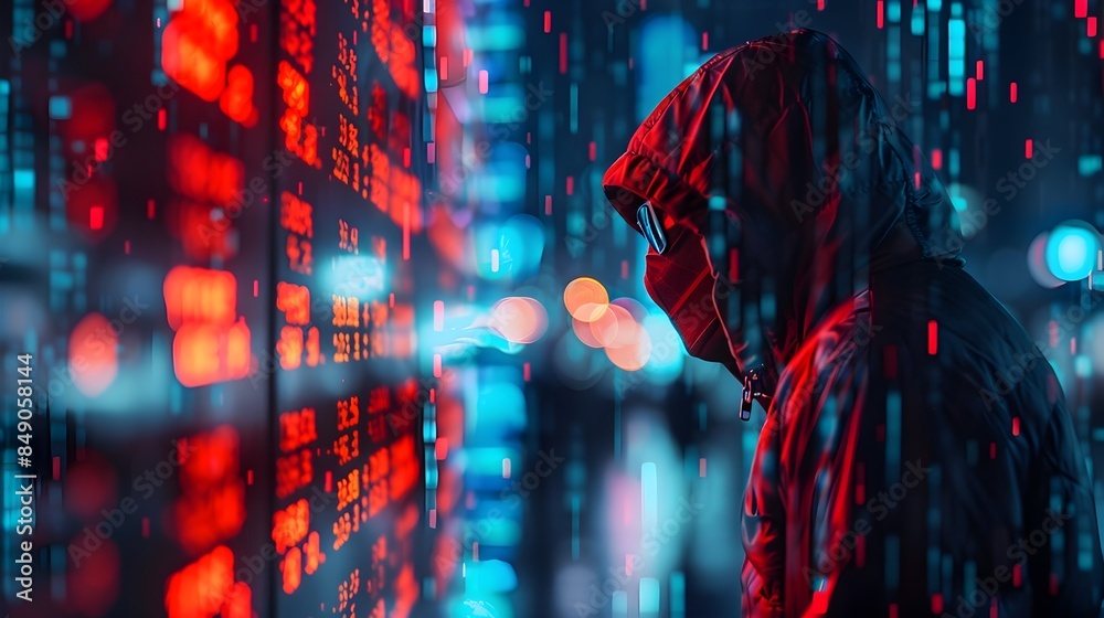 Poster hacker infiltrating financial systems manipulating prices and transactions