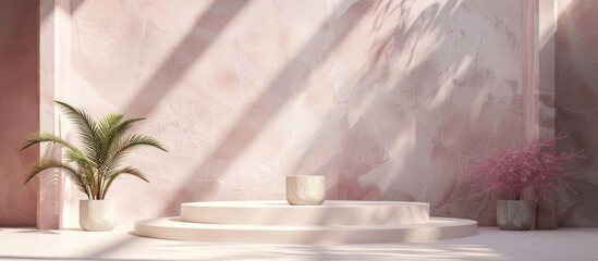 3d background light product rendering nature podium