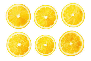 The Citrus Symphony: Halved Lemons Unveiling Their Zesty Secrets on a Clear PNG or White Background.
