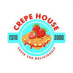 crepe logo sticker banner vector illustration template