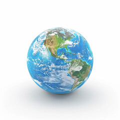 The Globe Earth 3d model planet concept white background
