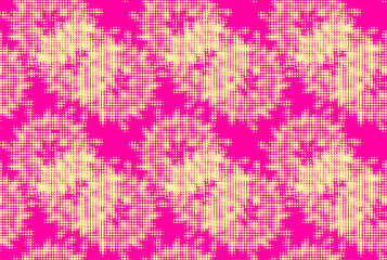 Seamless polka dot pattern of golden mandalas with offset grid base. Vector.