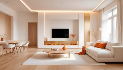 white and gold theme modern interior