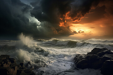 Fototapeta premium sunset over the sea