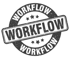 workflow stamp. workflow label. round grunge sign