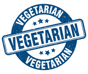 vegetarian stamp. vegetarian label. round grunge sign