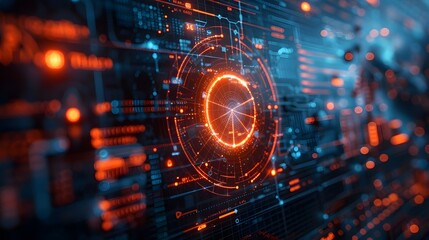 Digital Heist Plan on Hacker s Futuristic Cyber Security Interface