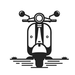 Black and White Scooter Silhouette Vector Art