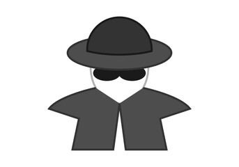 Icono negro de espía e investigador