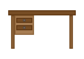 Mesa de madera de estudio con cajones