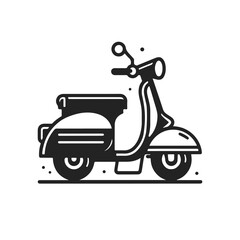 Obraz premium Stylish Minimalist Scooter Silhouette in Monochrome