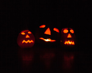 Jack-o-lanterns. The symbol of Halloween.