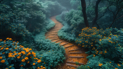 Obraz premium path in garden or forest
