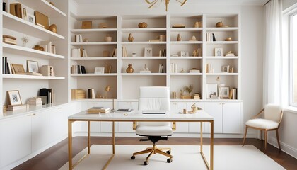 white and gold theme modern interior