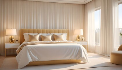 white and gold theme modern interior