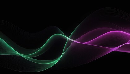 Fototapeta premium A black background with a colorful wave in the middle 