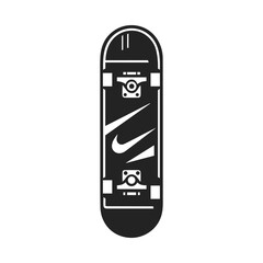 Monochrome Skateboard Silhouette Vector Design
