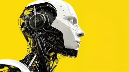 Robotic humanoid head with mechanical details