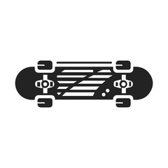 Elegant Monochrome Skateboard Silhouette Vector