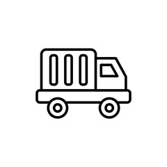 Cargo truck outline icons, minimalist vector illustration ,simple transparent graphic element .Isolated on white background