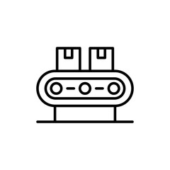 Conveyor outline icons, minimalist vector illustration ,simple transparent graphic element .Isolated on white background