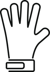 Simple line drawing of a protective glove, ideal for safety and work related concepts