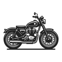 Monochrome Motorcycle Silhouette Vector Design for Illustrations