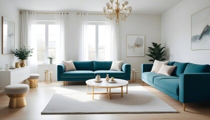 white and gold theme modern interior