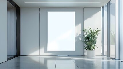 Fototapeta premium Sleek Minimal Advertising Display in Bright Interior