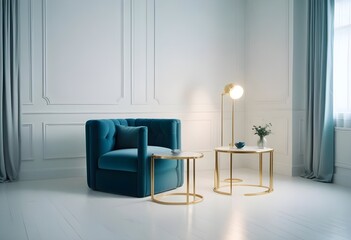 white and gold theme modern interior