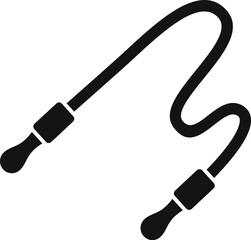 Simple icon of a skipping rope, perfect for representing fitness, exercise, and a healthy lifestyle
