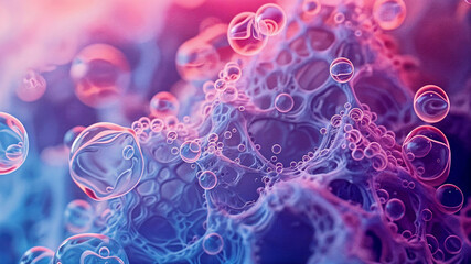 Abstract 3D background, wallpaper with smooth liquid dynamic shapes. Generative AI