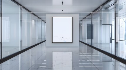 Minimalist Contemporary Showroom with Bright Advertising Displays