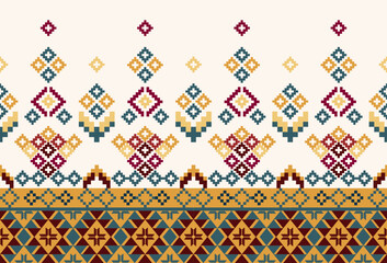 embroidery abstract Traditional geometric ethnic fabric pattern ornate elements with ethnic patterns design for textiles, rugs, clothing, sarong, scarf, batik, wrap, embroidery, print, curtain, carpet