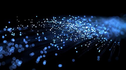 Abstract Blue Fiber Optic Lights