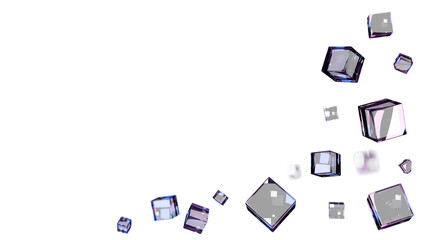 Glass cubes, transparent